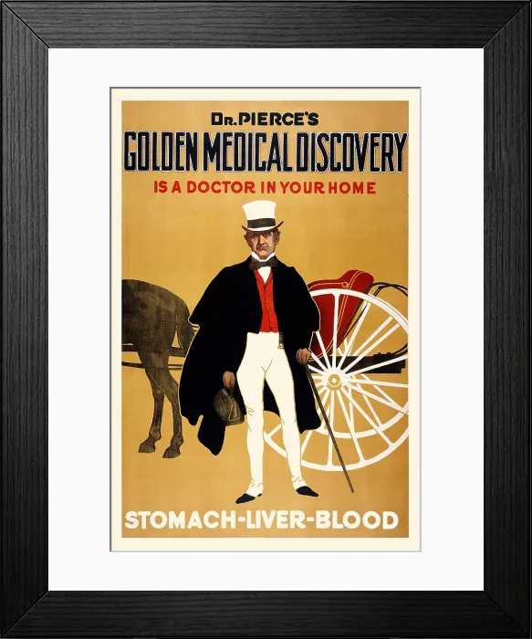 Framed Print : Dr. Pierce's Golden Medical Discovery