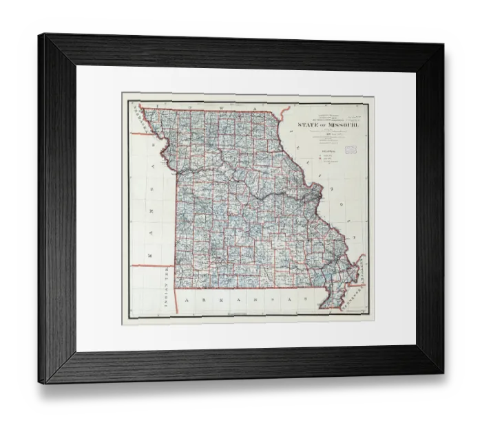 Framed Print : State of Missouri 1891 Framed Print : State of Missouri 1891