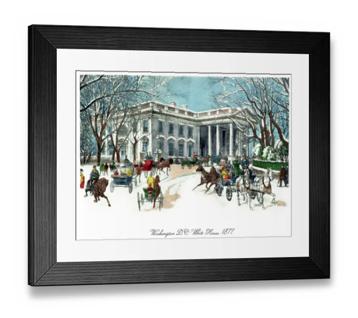 Framed Print : Washington D.C. - White House - 1877 Framed Print : Washington D.C. - White House - 1877