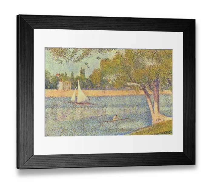 Framed Print : The Seine by the Island of Jatte in Spring Framed Print : The Seine by the Island of Jatte in Spring