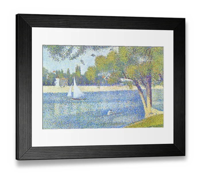 Framed Print : The Seine by the Island of Jatte in Spring Framed Print : The Seine by the Island of Jatte in Spring