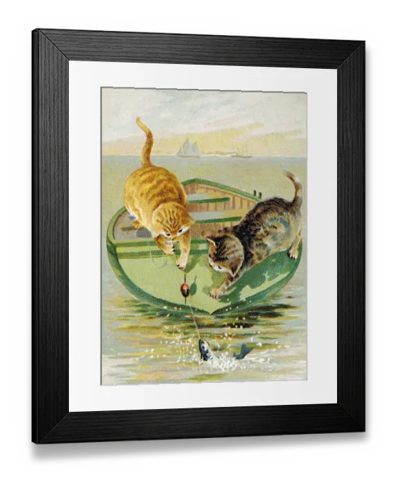 Framed Print : Cat Fishing Framed Print : Cat Fishing