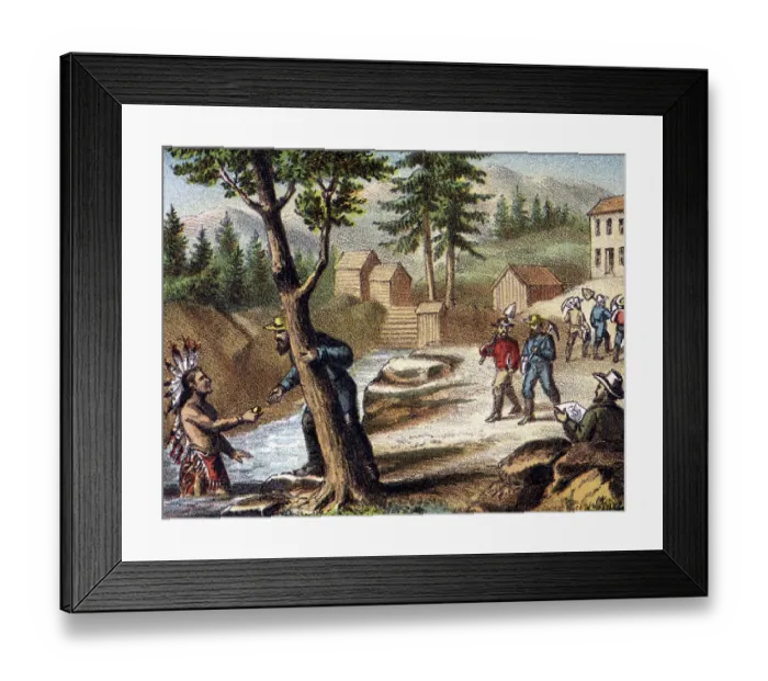Framed Print : Indian in the mining camp Framed Print : Indian in the mining camp