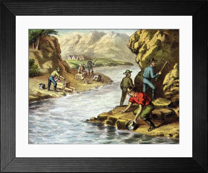 Framed Print : Prospecting on the river Framed Print : Prospecting on the river
