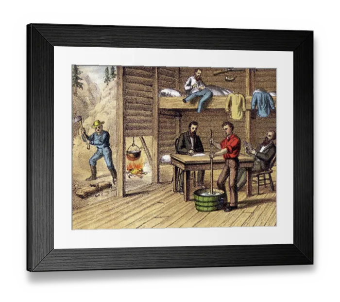 Framed Print : Miner's in the 'bunkhouse' doing chores Framed Print : Miner's in the 'bunkhouse' doing chores