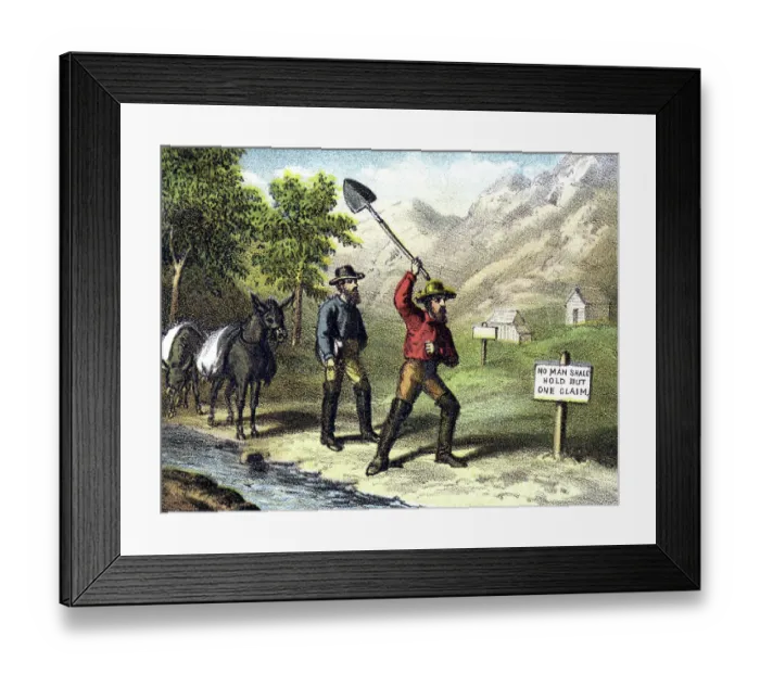 Framed Print : No man shall hold but one claim Framed Print : No man shall hold but one claim