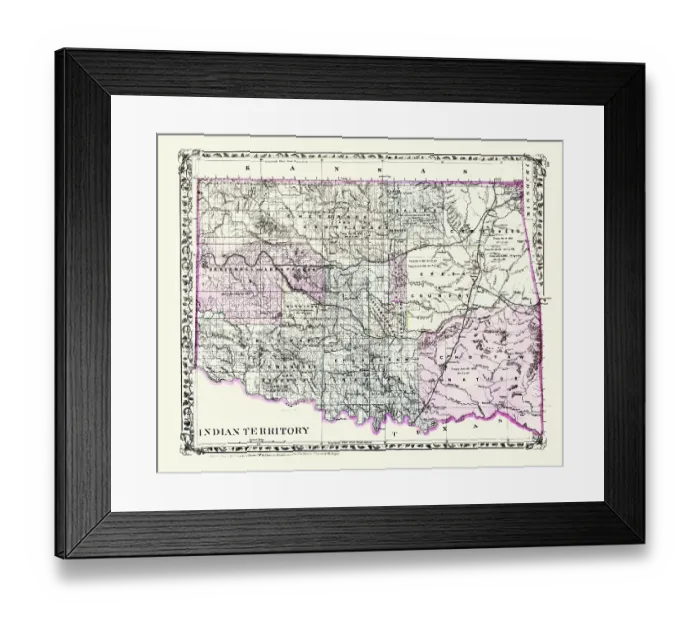 Framed Print : Indian Territory 1883 Framed Print : Indian Territory 1883