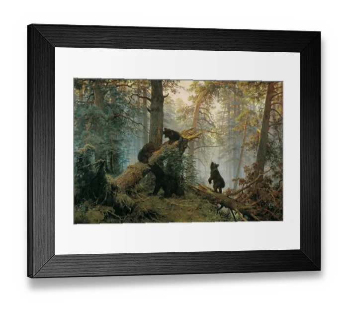 Framed Print : Bears in the Forest Morning Framed Print : Bears in the Forest Morning