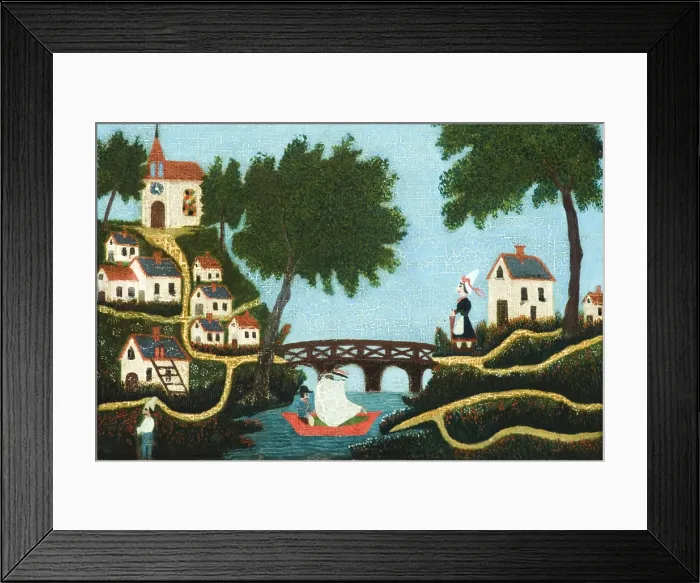 Framed Print : Landscape with Bridge Framed Print : Landscape with Bridge
