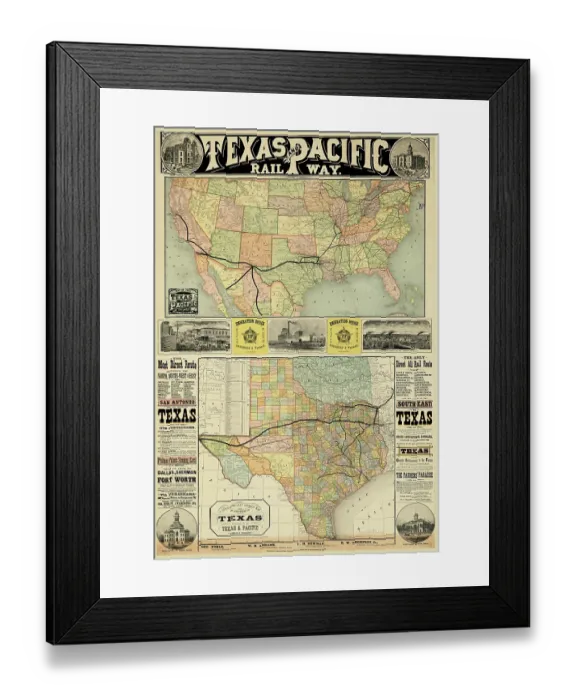 Framed Print : Texas and Pacific Railway Framed Print : Texas and Pacific Railway