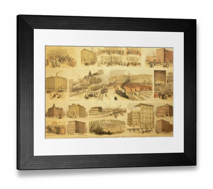 Framed Print : Kansas City Industries 1883