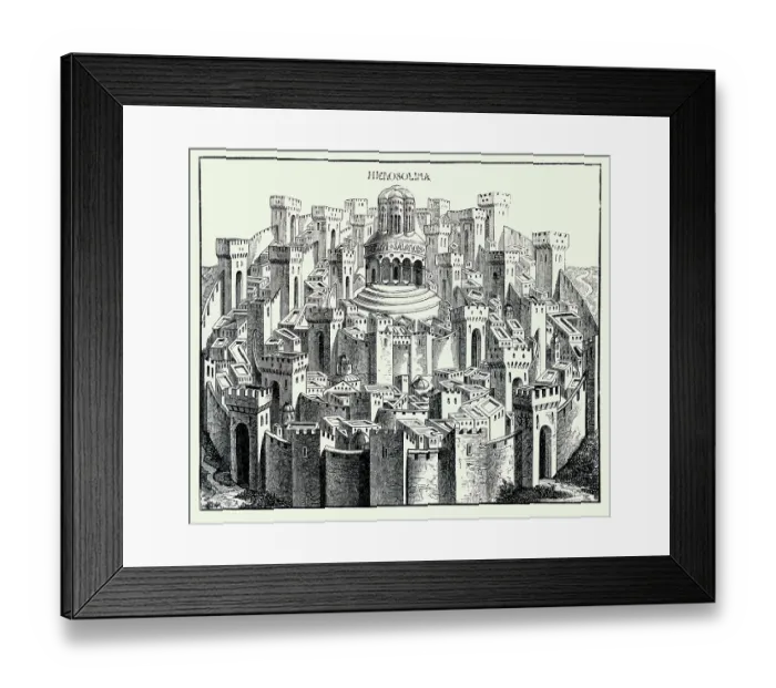 Framed Print : View and Plan of Jerusalem Framed Print : View and Plan of Jerusalem