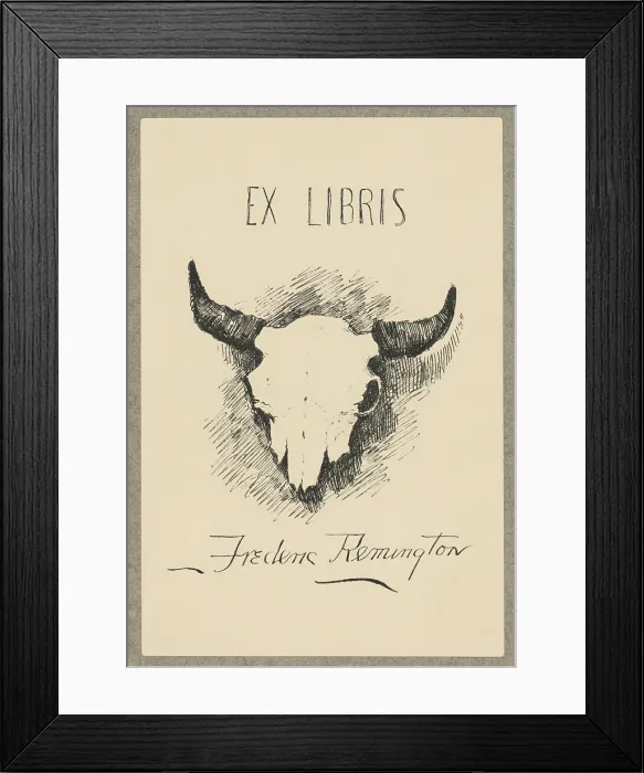 Framed Print : Bookplate of Frederic Remington Framed Print : Bookplate of Frederic Remington