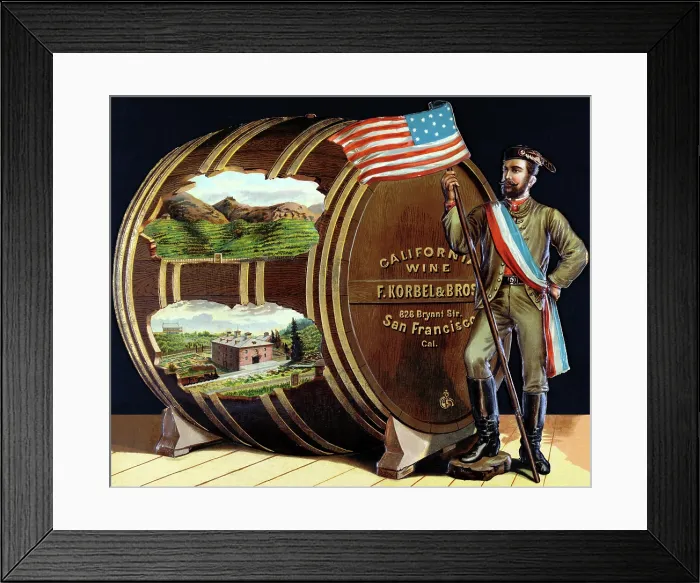 Framed Print : California wine, F. Korbel & Bros Framed Print : California wine, F. Korbel & Bros
