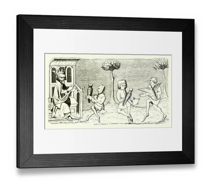 Framed Print : King Modus Teaching Falconry Framed Print : King Modus Teaching Falconry