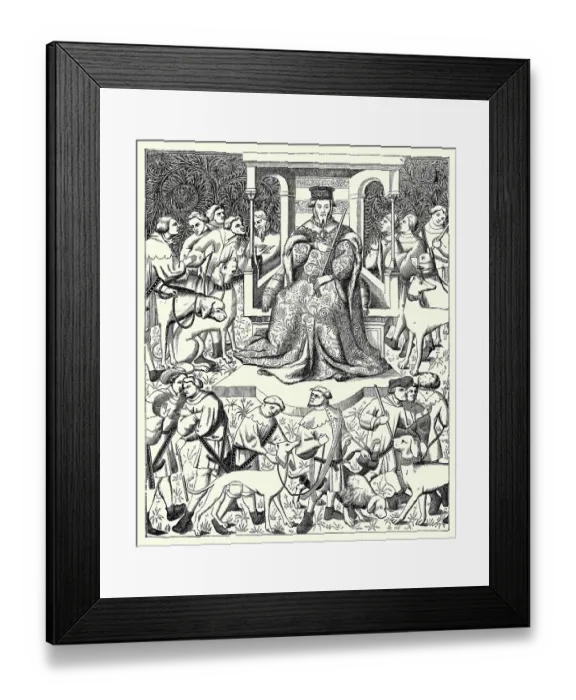 Framed Print : Gaston Phoebus Teaching the Art of Venery Framed Print : Gaston Phoebus Teaching the Art of Venery