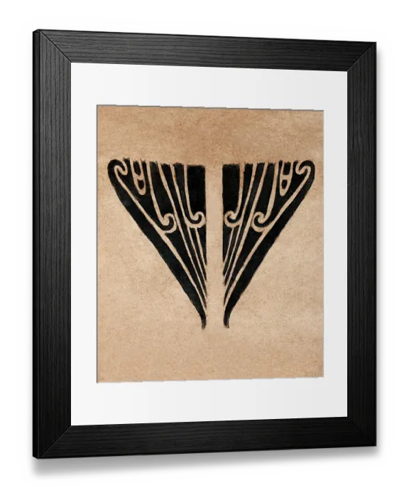 Framed Print : Female Maori Tattoo Design Framed Print : Female Maori Tattoo Design