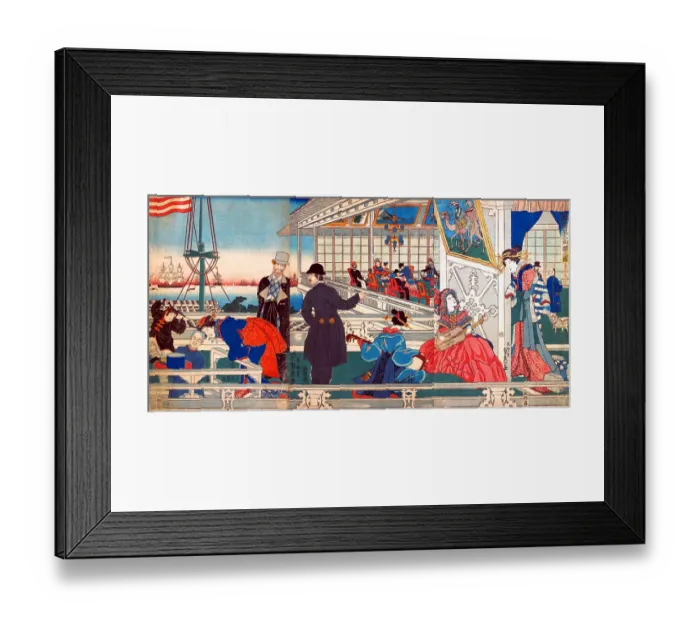 Framed Print : Inside a Foreign Merchants home in Yokohama Framed Print : Inside a Foreign Merchants home in Yokohama