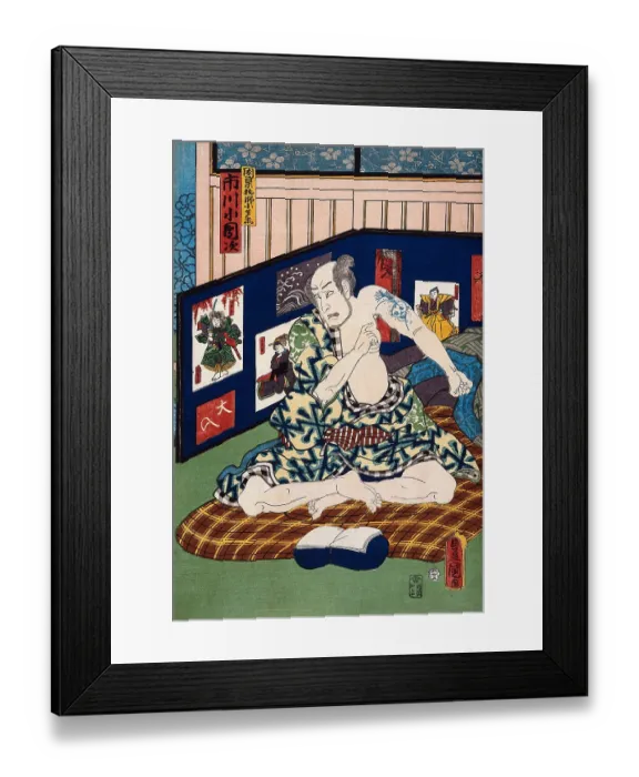 Framed Print : Actor Ichikawa Kodanji Revealing a tattoo Framed Print : Actor Ichikawa Kodanji Revealing a tattoo
