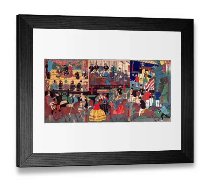 Framed Print : Namban Amusements in Yokohama Framed Print : Namban Amusements in Yokohama