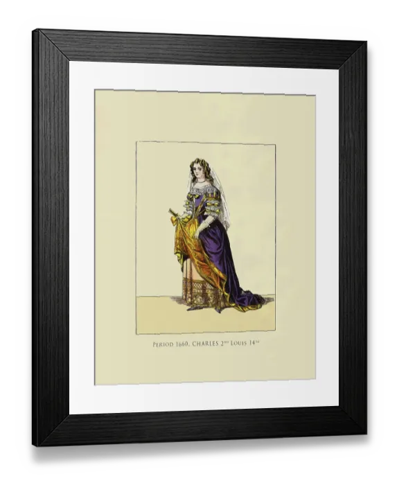Framed Print : Period 1660. Charles 2nd Louis 14th