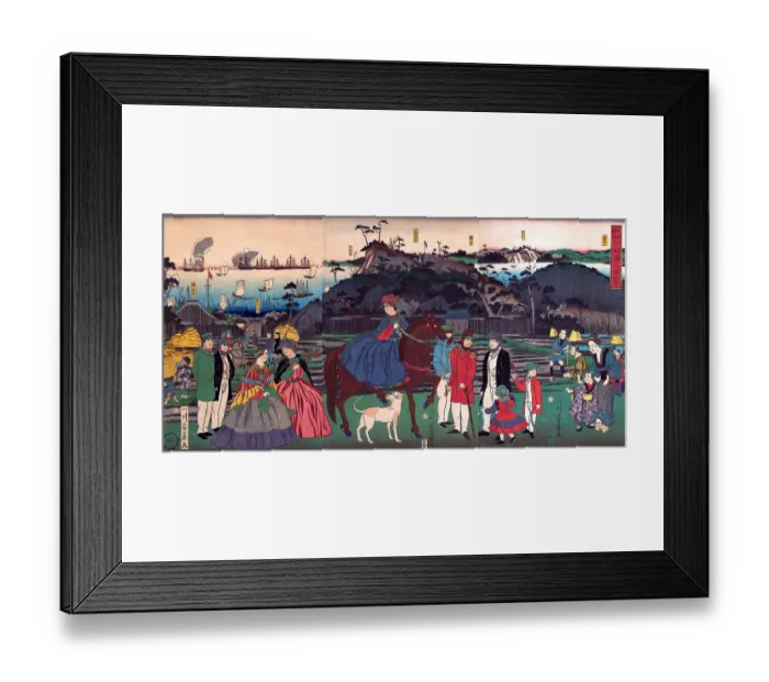 Framed Print : Foreigners Visiting the Famous Site of Mt. Gongen in Kanagawa Framed Print : Foreigners Visiting the Famous Site of Mt. Gongen in Kanagawa