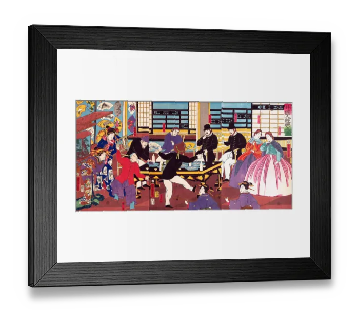 Framed Print : Foreigners enjoy an evening party