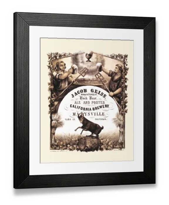 Framed Print : Jacob Geiss, manufacturer of bock beer, ale and porter