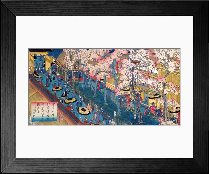 Framed Print : Pleasure Quarters with Cherry Blossoms in Full Bloom Framed Print : Pleasure Quarters with Cherry Blossoms in Full Bloom