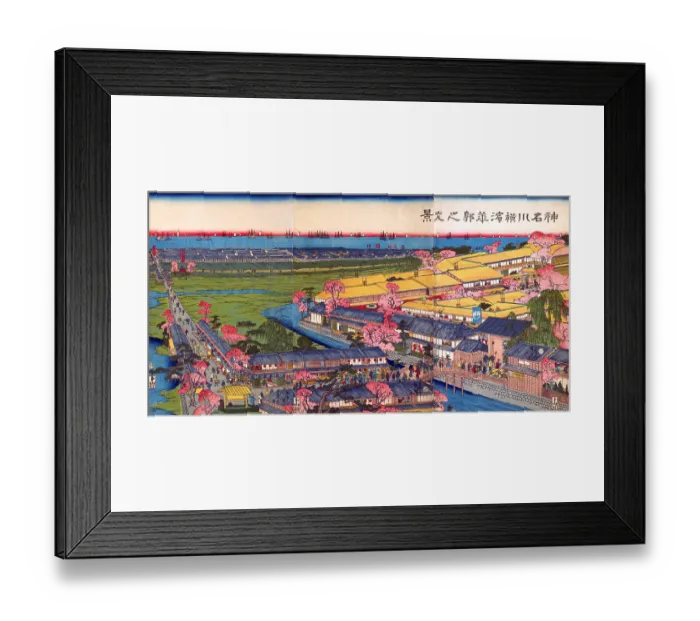 Framed Print : Yokohama Pleasure quarters