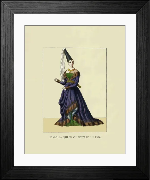 Framed Print : Isabella - Queen of Edward 2nd 1320