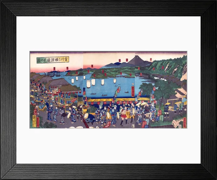 Framed Print : Distant View of Yokohama from Kanagawa