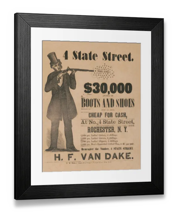 Framed Print : H.F. Van Dake. 4 State Street Framed Print : H.F. Van Dake. 4 State Street