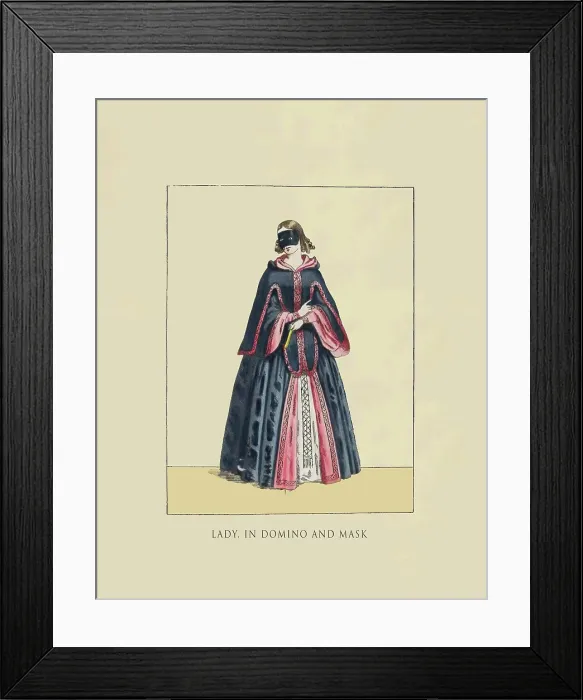 Framed Print : Lady in Domino and Mask Framed Print : Lady in Domino and Mask
