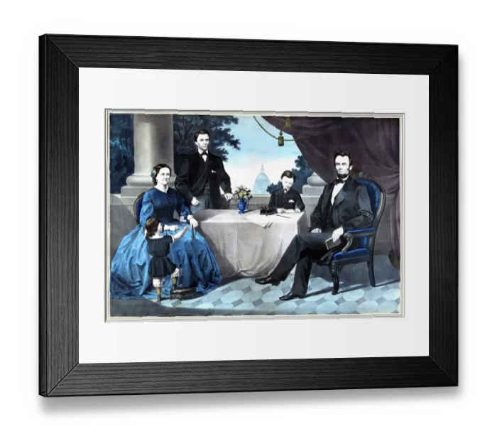 Framed Print : Portrait of Abraham Lincoln and family