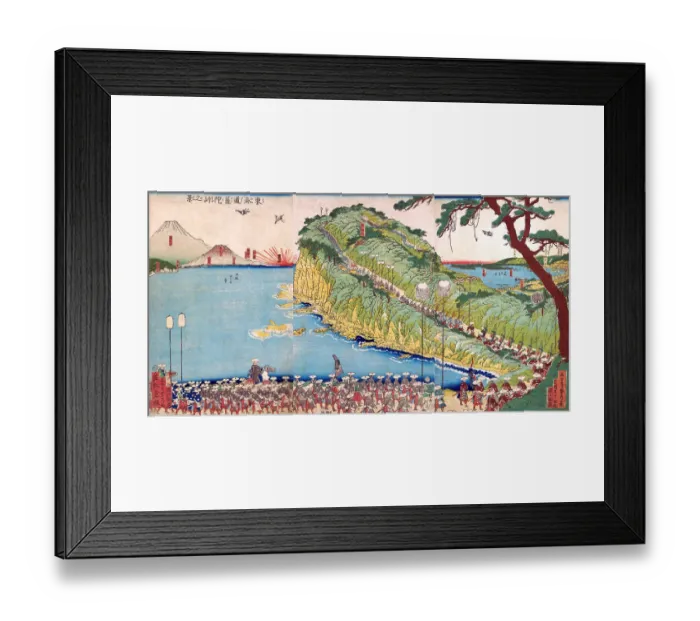 Framed Print : Daimyo's Processions Passing along the Tōkaidō, theast sea road Framed Print : Daimyo's Processions Passing along the Tōkaidō, theast sea road