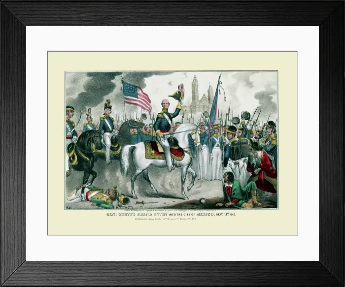 Framed Print : Genl. Scott's grand entry into the city of Mexico, Sept. 14th, 1847 Framed Print : Genl. Scott's grand entry into the city of Mexico, Sept. 14th, 1847