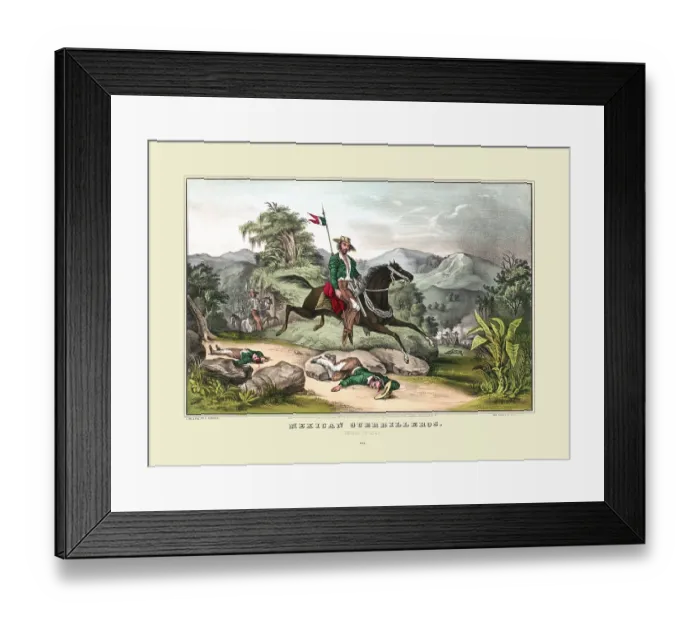Framed Print : Mexican guerrilleros. Mexico in 1848 Framed Print : Mexican guerrilleros. Mexico in 1848