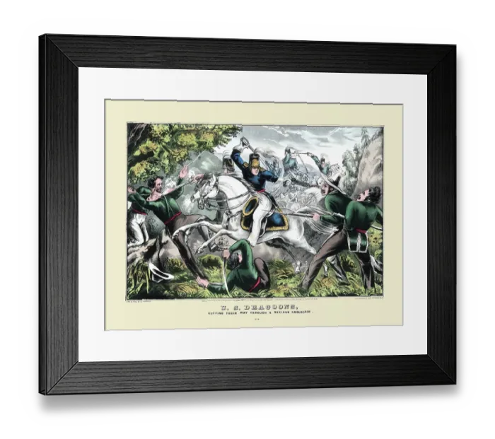 Framed Print : U.S. dragoons Cutting their Way Through Framed Print : U.S. dragoons Cutting their Way Through