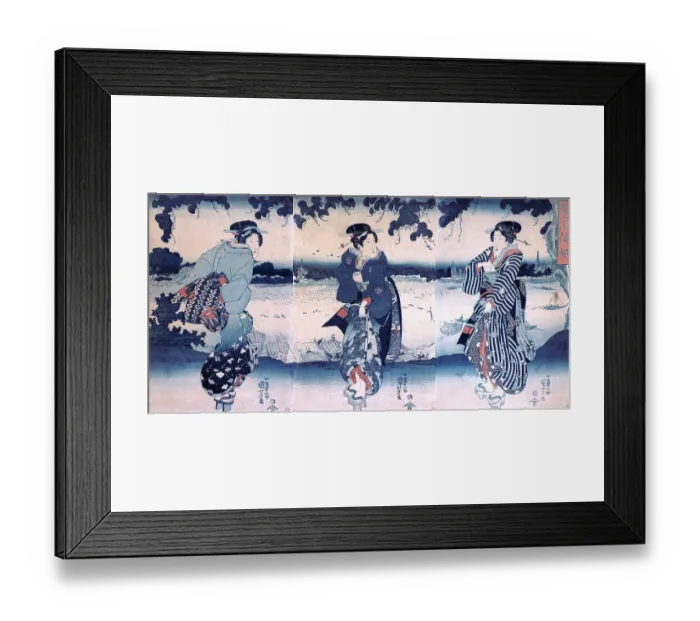 Framed Print : Women near a river Framed Print : Women near a river