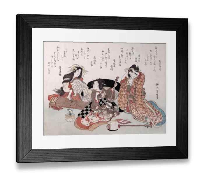 Framed Print : Women with instruments playing music Framed Print : Women with instruments playing music