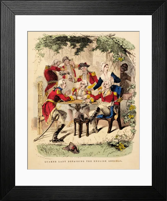 Framed Print : Quaker lady detaining the English general Framed Print : Quaker lady detaining the English general