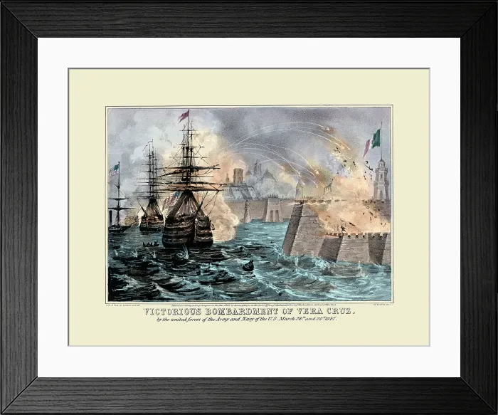 Framed Print : Victorious bombardment of Vera Cruz Framed Print : Victorious bombardment of Vera Cruz