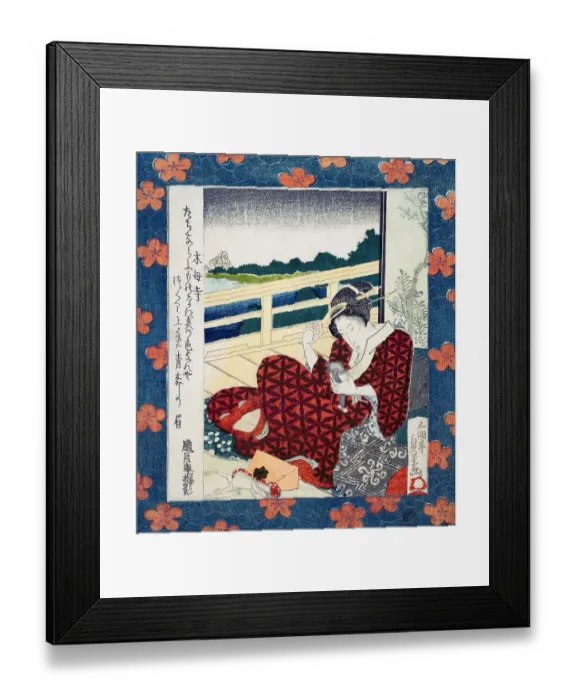 Framed Print : Beauty Looking at Her Image in a Mirror
