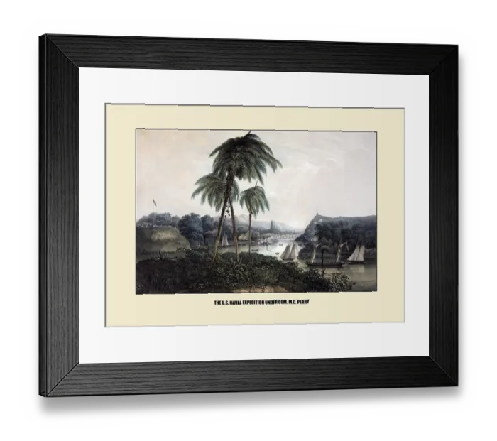 Framed Print : Ascending the Tuspan River ; destroying the forts Framed Print : Ascending the Tuspan River ; destroying the forts