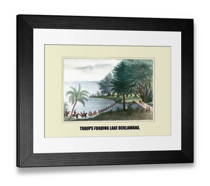 Framed Print : Troops fording Lake Ocklawaha Framed Print : Troops fording Lake Ocklawaha