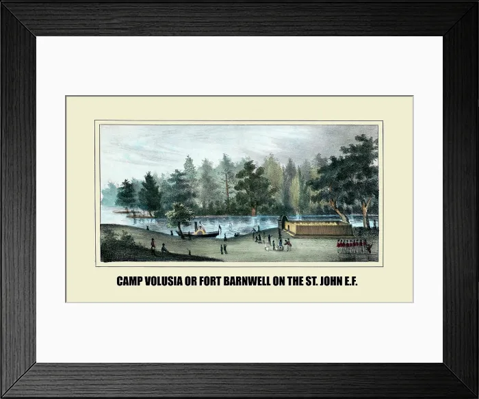 Framed Print : Camp Volusia or Fort Barnwell on the St. John E.F Framed Print : Camp Volusia or Fort Barnwell on the St. John E.F