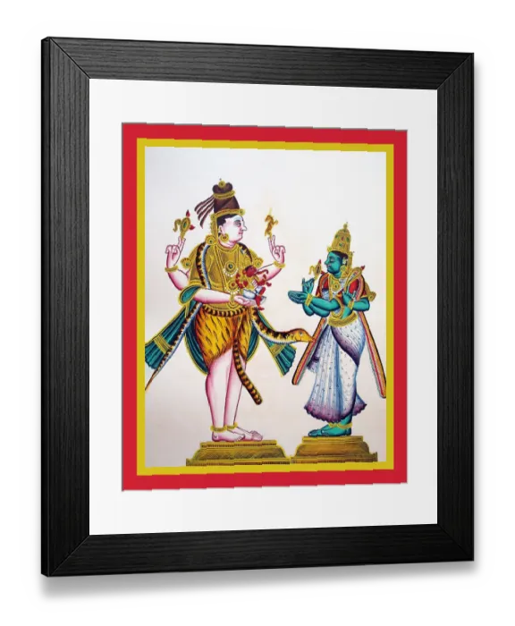 Framed Print : Shiva and Parviti stand on two low pithas Framed Print : Shiva and Parviti stand on two low pithas