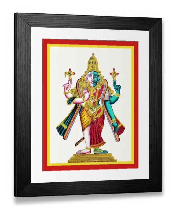 Framed Print : Ardhanarīśvara stands in samabhanga on a low pedestal Framed Print : Ardhanarīśvara stands in samabhanga on a low pedestal
