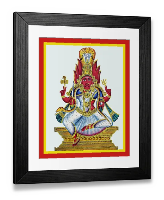Framed Print : Four-armed Mariamman sits on a dais Framed Print : Four-armed Mariamman sits on a dais